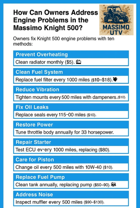 How Can Owners Address Engine Problems in the Massimo Knight 500?