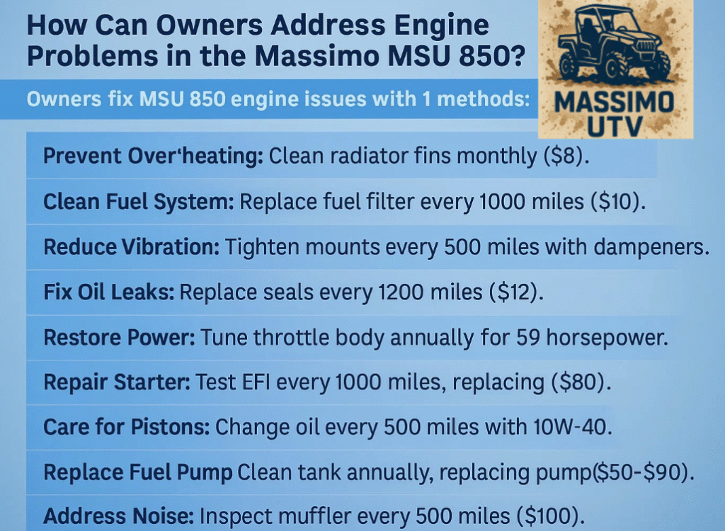 How Can Owners Address Engine Problems in the Massimo MSU 850?