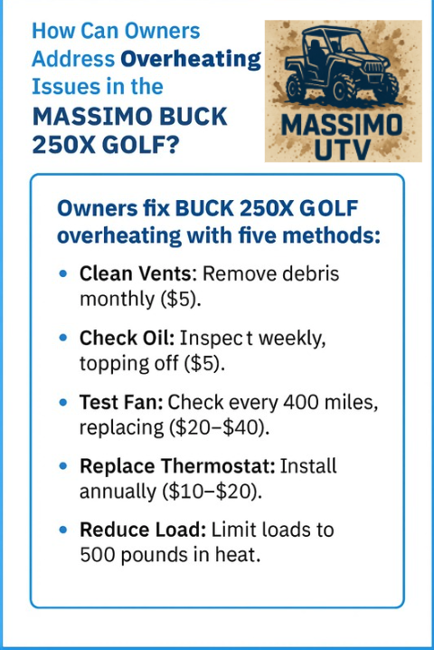 How Can Owners Address Overheating Issues in the Massimo BUCK 250X GOLF?