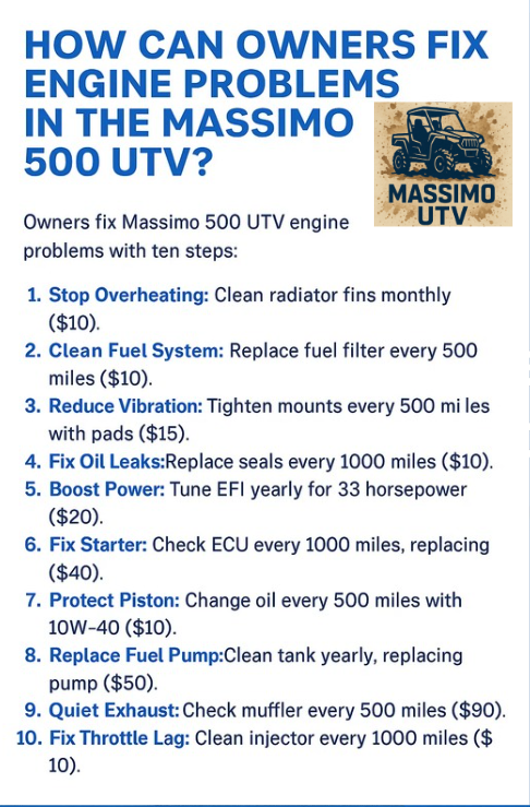 How Can Owners Fix Engine Problems in the Massimo 500 UTV?