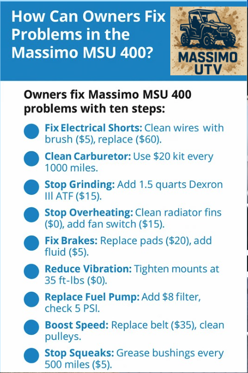 How Can Owners Fix Problems in the Massimo MSU 400?