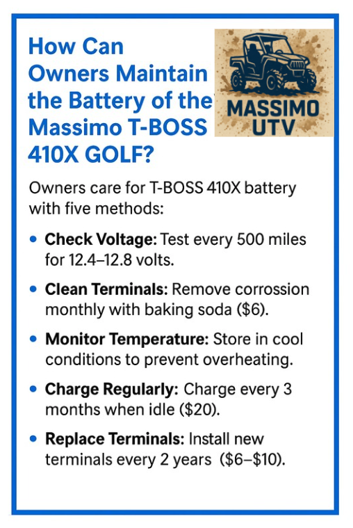 How Can Owners Maintain the Battery of the Massimo T-BOSS 410X GOLF?