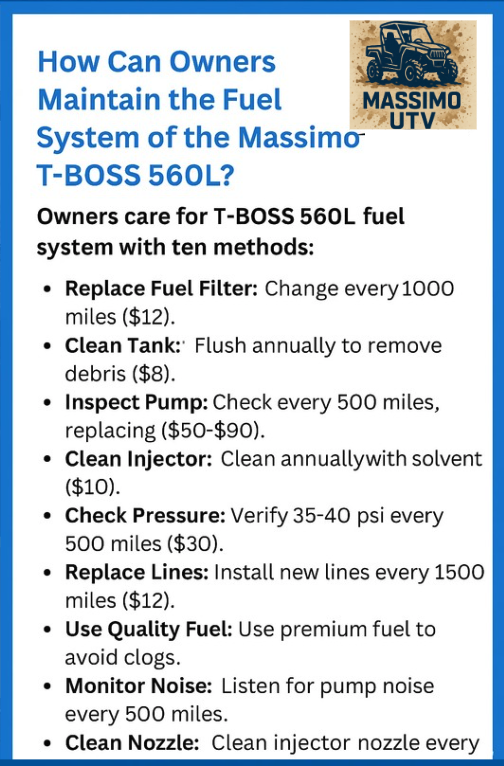 How Can Owners Maintain the Fuel System of the Massimo T-BOSS 560L?