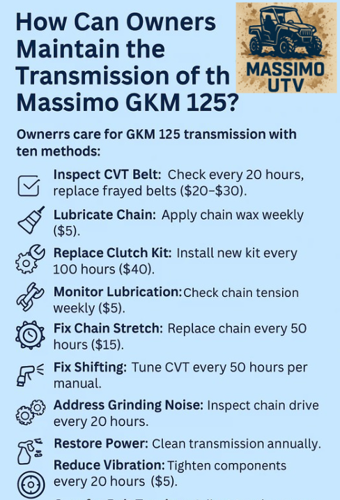 How Can Owners Maintain the Transmission of the Massimo GKM 125?