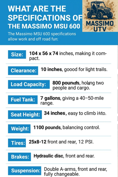 What Are the Specifications of the Massimo MSU 600?
