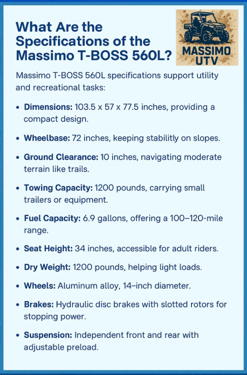 What Are the Specifications of the Massimo T-BOSS 560L?