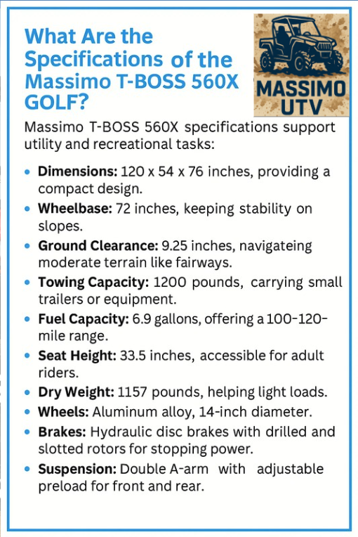 What Are the Specifications of the Massimo T-BOSS 560X GOLF