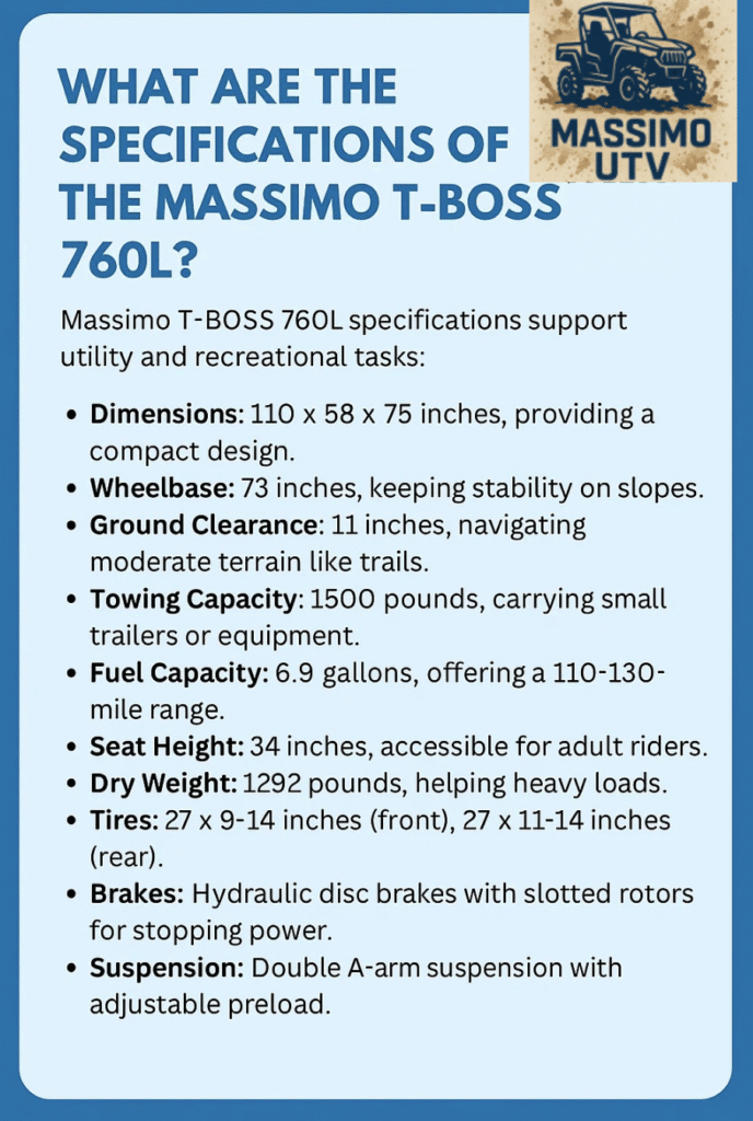 What Are the Specifications of the Massimo T-BOSS 760L?
