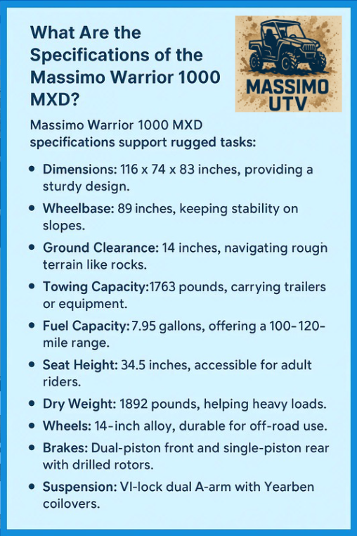 What Are the Specifications of the Massimo WARRIOR 1000 MXD?