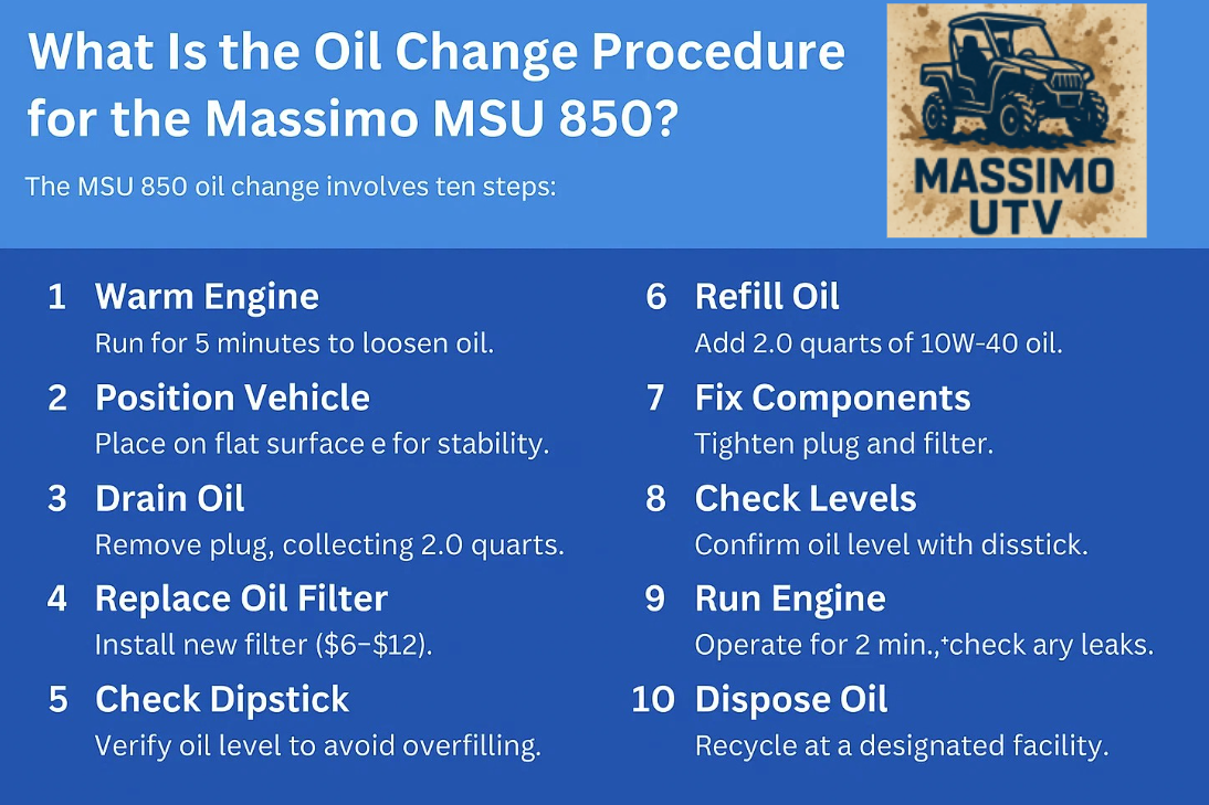 What Is the Oil Change Procedure for the Massimo MSU 850?